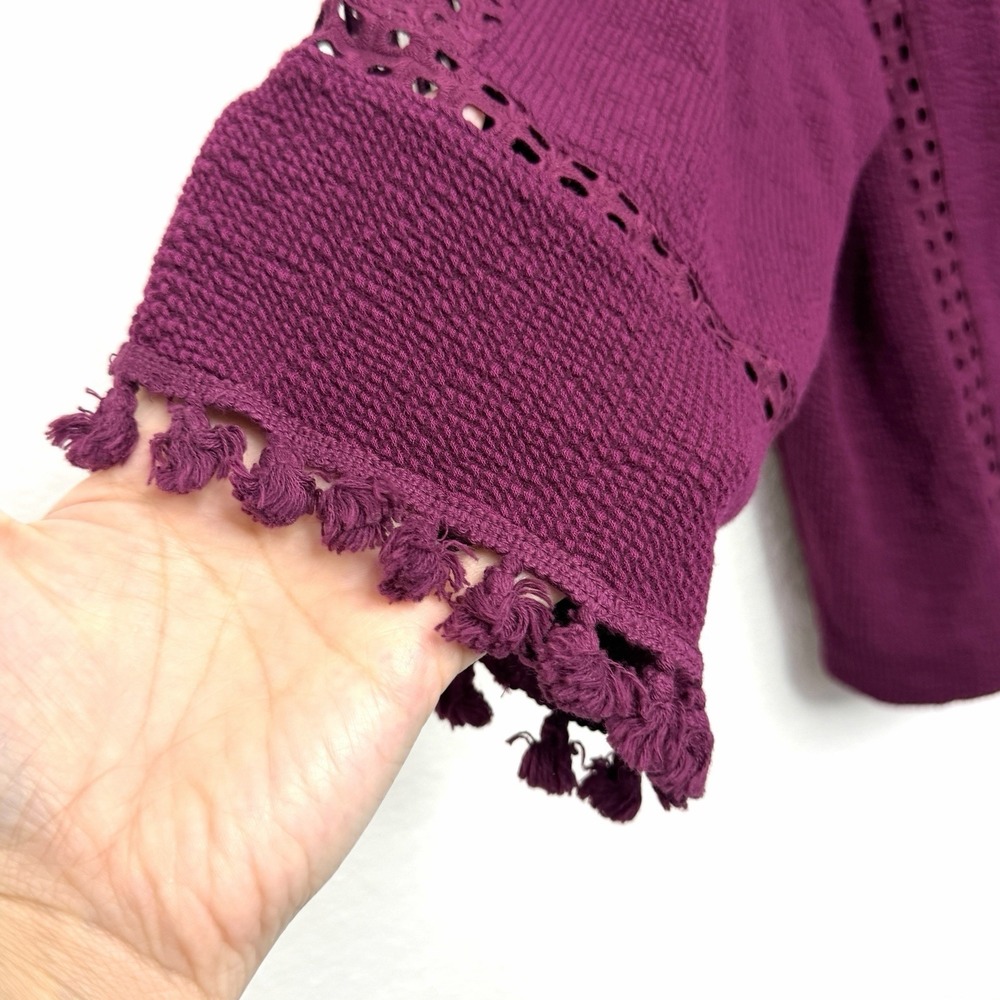NWT Anthropologie‎ Olanda Tasselled Purple Crochet Knit Boho Top Small Boho - Picture 8 of 16